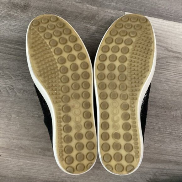 ECCO Soft 7 Leather Bootie Shoes 6.5 / 37 Black Mix Media Texture Zip Soft $170 - Picture 9 of 12